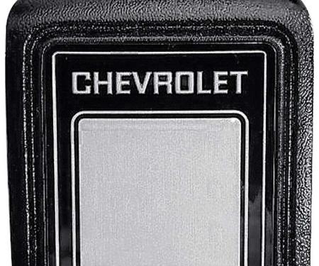 1978-91 Chevy Pickup, Blazer Suburban, "Chevrolet" Horn Cap, with Deluxe Steering Wheel, Black with Silver Accent