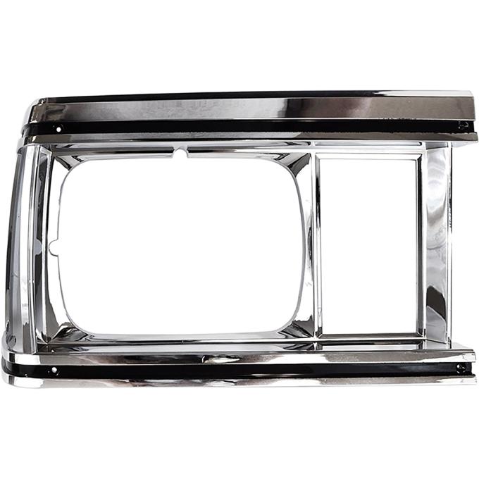 1982 El Camino, Caballero, Malibu, Headlamp Bezel, Chrome/Black, RH