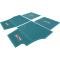 OER 1955-57 Chevy, Ribbed Rubber Floor Mat Set, with "Chevrolet" Crest , Turquoise, Front & Rear, 4 Piece Set M55204