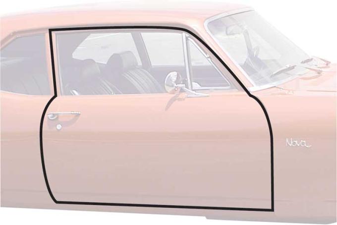 OER 1968-72 Chevy II, Nova, Ventura, Door Frame Weatherstrip, 2 Door, Pair, K443