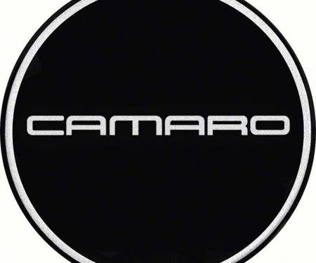 OER 2-1/8" GTA Wheel Center Cap Emblem with Chrome Camaro Logo and Black Background K151766BK