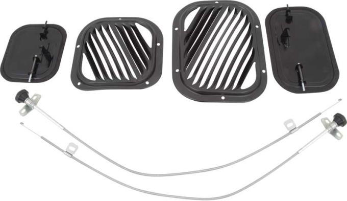 1955-56 Chevy Bel Air, 150, 210, Nomad, Kick Panel Vent Assembly Set, 6 Piece Set