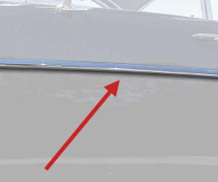 OER 1957 Chevrolet Bel Air, 210 2-Door, Door Molding, Stainless Steel, LH, Driver Side TF400078