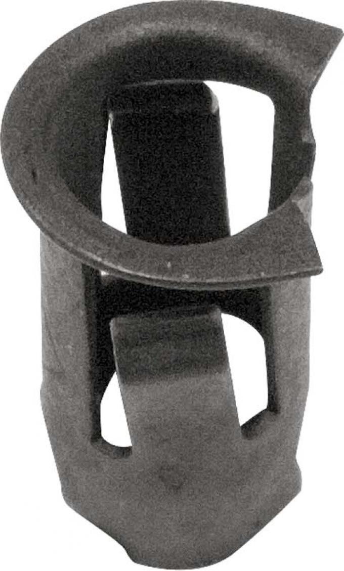 OER Barrel Nut, Fits 1/4" Emblem Stud, Fits 9/32" Hole, Spring Steel, Black Phosphate Coated A5196