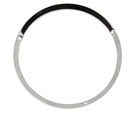 1967-68 Mustang, Headlamp Door Bezel Trim Ring, Chrome, Fits RH or LH Side