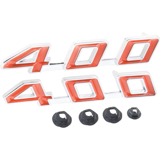 OER 1967-69 Pontiac Firebird,"400" Hood Emblem Set, with Hardware, Pair, GM Licensed F1251
