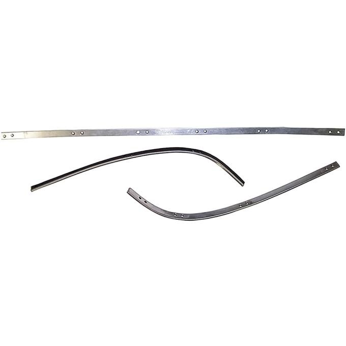 1957-58 Ford, Mercury, Convertible Top Rear Tack Strip Bow Set, Tacking Rail, Trimstick, 3-Piece