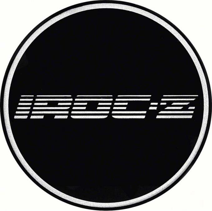 OER 2-15/16" R15 Wheel Center Cap Emblem with Chrome Iroc-Z Logo and Black Background K151762BK