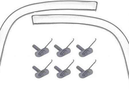 OER 1964 Impala SS, Bel Air, Biscayne, Outer Tail Cove Moldings, with Hardware, Pair, except Station Wagons 748833