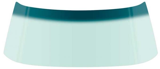 1968-70 Dodge, Plymouth B-Body, Front Windshield Glass, 2 Door Hardtop & Sedan, Light Green Tint, with Blue/Green Upper Shaded Band