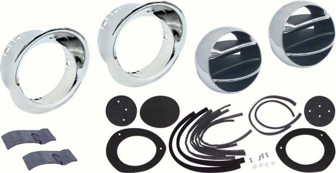 OER 1967-68 Camaro / Firebird Astro Ventilation Vent Kit with Chrome Bezels *R566