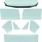 OER 1967 Camaro / Firebird Coupe, 8 Piece Glass Kit, Light Green Tint *E350T