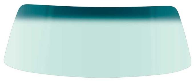 1970-74 Challenger, Barracuda, Cuda, Front Windshield Glass, Coupe & Convertible, Lt Green Tint, with Blue/Green Upper Shaded Band