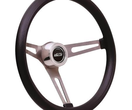 GT Performance GT 3 Retro Steering Wheel with Brushed Stainless Steel Slotted Spokes - 36-5451