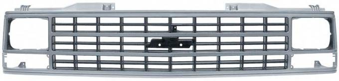 OER 1988-93 Chevrolet Truck (GMT400), Front Grill, with Single Headlamps, Argent Silver/Gray T70054