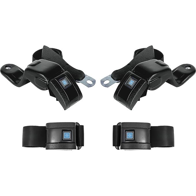 1967-69 Camaro / Firebird, Retractable Seat Belt Kit, Standard Interior, Front and Rear, 4-Pieces
