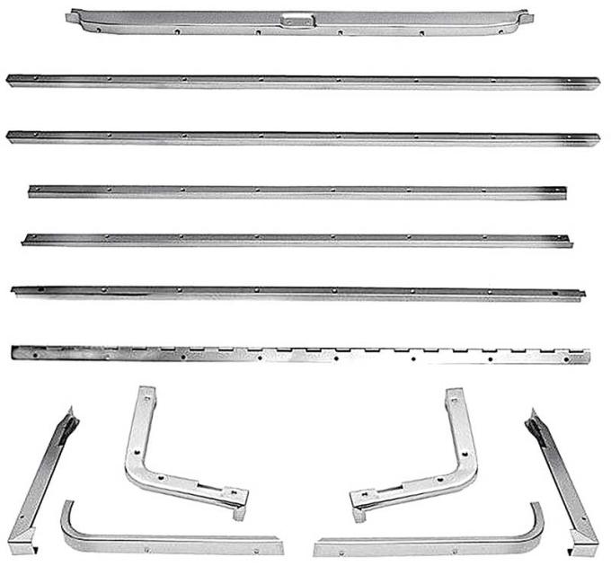 OER 1967-1970 Ford Mustang, Fastback, Rear Fold Down Seat Molding Set, 13 Piece Set 13A020A