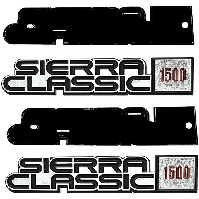 OER 1981-86 GMC C/K, 1989 GMC R/V Truck, SUV, Fender Emblem Set, Sierra Classic 1500 *EM1709K