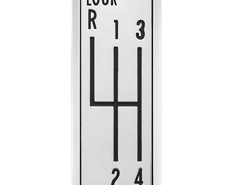 OER 1964-1969 Oldsmobile Cutlass, 442, Shift Pattern Plate, With "LOCK" CP12475T