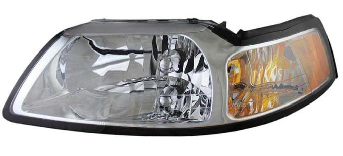 OER 1999-04 Mustang, Headlamp Assemblies, Chrome Housing With Clear Lens & Amber Reflector 94L083