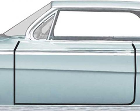 1961-62 Buick, Cadillac, Chevrolet, Pontiac, Oldsmobile Full-Size, Door Frame Weatherstrip Seal, 2-Door Hardtop & Convertible, Pair