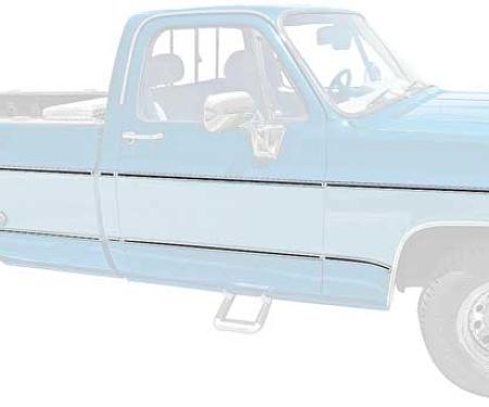 1973-80 Chevrolet, GMC Pickup, Upper & Lower Body Side Molding Set, Short Bed, 18 Piece