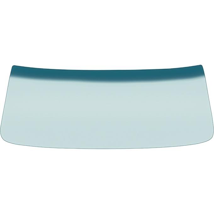 1968-69 Buick, Chevy, Pontiac, Oldsmobile, A-Body, Front Windshield Glass, Convertible, Without Antenna, Light Green Tint With Blue Green Shade