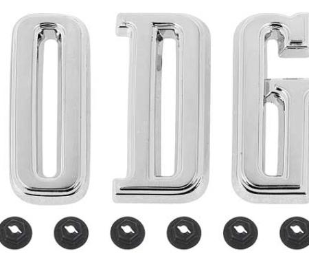 OER 1966 Charger, Coronet, DODGE Hood Emblem Letter Set RM4136