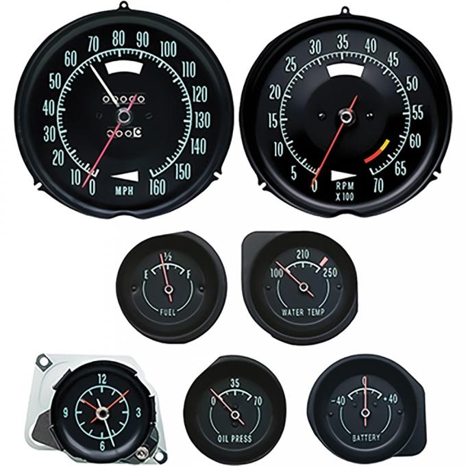 OER 1969 Corvette, Dash Gauge Kit, 6500 Redline, With Speed Warning *K9694A