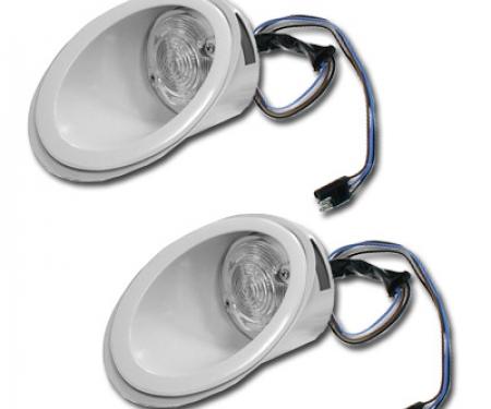 1967-68 Mustang Park Lamp Assembly Set With Bezels - LH & RH