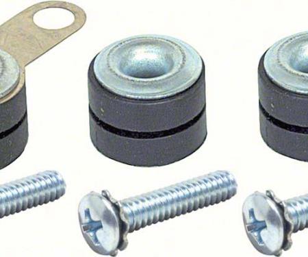 Windshield Wiper Motor Mounting Grommets, With Inserts, Ground Strap & Screws, 1967-1992