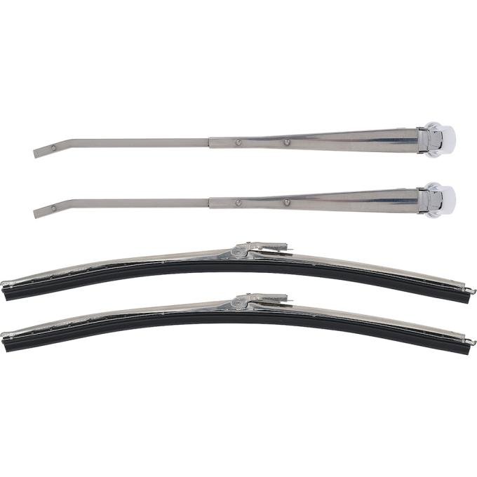 OER 1967-69 Camaro, Firebird, Convertible, Windshield Wiper Arm & Blade Set, Stainless Steel Arms, "Trico" *R867
