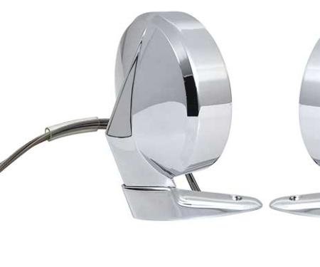 1966-74 Dodge/Plymouth A & B-Body, Exterior Door Mirror Set, LH Remote/RH Manual, Round Style, Pair