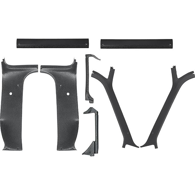 OER 1981-91 Chevrolet, GMC Pickup Truck, Interior Headliner Molding Set, Pillar Posts, Side Moldings, 8 Piece Set *15256