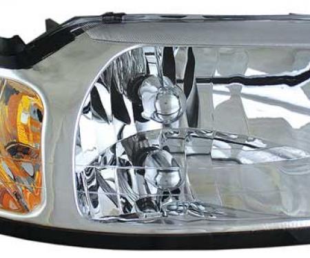 OER 1999-00 Mustang Headlamp Assemblies With Clear Lens, Chrome Housing and Amber Reflector - Pair 94L083