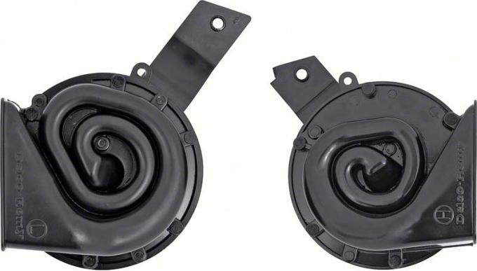 OER 1967-68 Chevy Camaro, Horn Assemblies, High & Low, with Brackets, Pair, OE Style 35199
