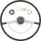 OER 1964 Impala, Steering Wheel Kit, with Chrome Horn Ring, Horn Cap, Mounting Kit, Black *R64001