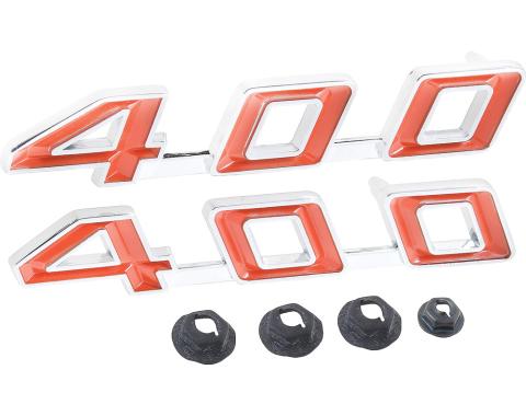 OER 1967-69 Pontiac Firebird,"400" Hood Emblem Set, with Hardware, Pair, GM Licensed F1251