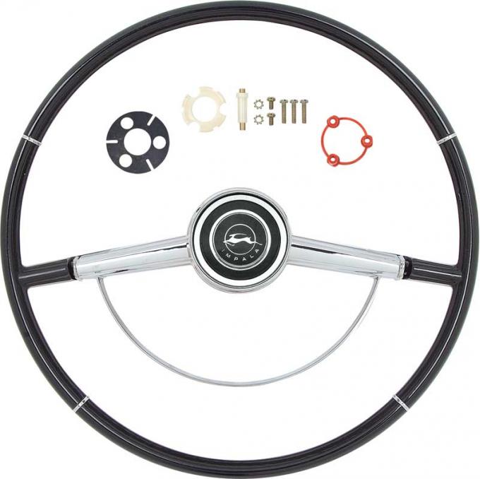 OER 1964 Impala Black Steering Wheel Kit *R64001