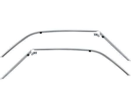 1968-69 Camaro, Firebird Coupe, Roof Rail Weatherstrip Channel and Retainer Set, 6 Piece Set