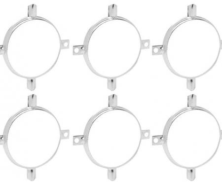 OER 1961 Chevrolet Impala, Tail Lamp / Back-up Lamp Trim Ring Ornament Bezel Set, 6-Pieces *881282