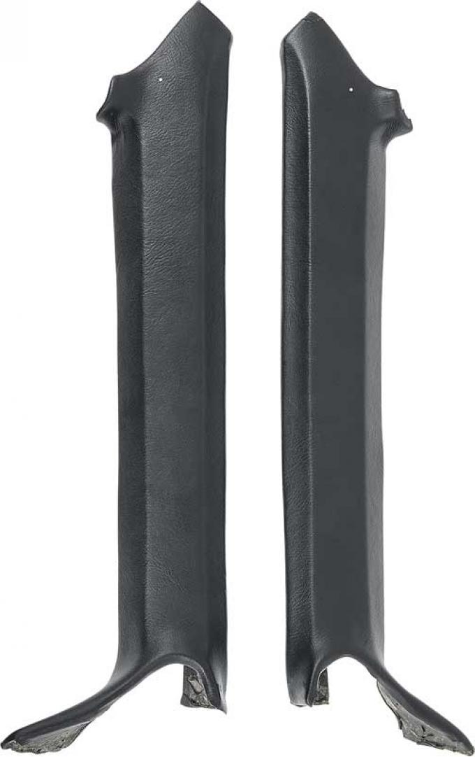 1968-69 Firebird, Inner Pillar Post Moldings, Coupe, Black, Vinyl Wrapped