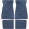 1973-87 GM, Rubber Floor Mat Set, With GM Logo, Factory Style, Set of 4, Dark Blue CM65106