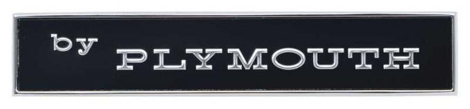 OER 1971-74 "By PLYMOUTH" Rear Panel Emblem for Barracuda and Cuda 3569542