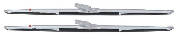 OER 16" Wiper Blade Set, Bayonet Style, With Button Refill Release, ANCO Style, Long Frame, Satin Argent ME7601B