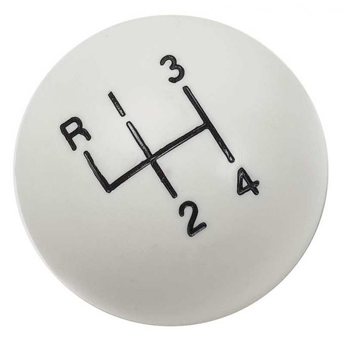 OER White 4-Speedshift Knob with 3/8"-16 Thread 3961437W