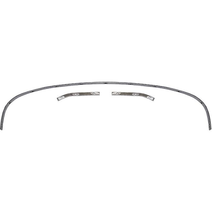 1967-68 Buick Electra 225, Cadillac DeVille, Oldsmobile 98, Convertible Top Rear Tack Strip Bow Set, Tacking Rail, Trimstick, 3-Piece