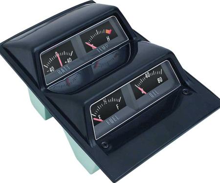 OER 1968-74 Nova, Ventura, GTO, Console Gauge Assembly, Black Gauges , Pre-Assembled 3952636