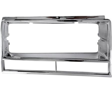 1982-87 El Camino, Caballero, 1982-83 Malibu, Headlamp Bezel, Chrome, LH