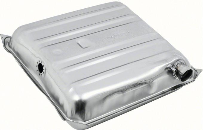 1957 Chevy Bel Air, 150, 210, Fuel Tank, withVent Tube, with Square Corners, Stainless Steel, 16 Gallon Capacity, Except Nomad, Station Wagon Models